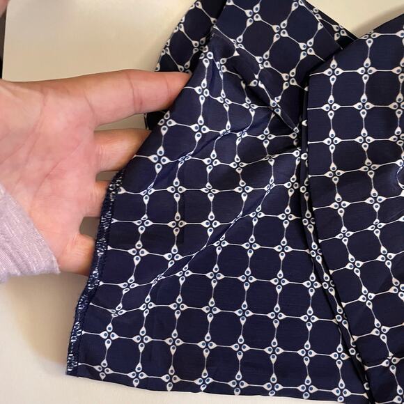 SALE!! Adrianna Papell womens patterned pants Medium tie waist patterned navy bl - Picture 4 of 4